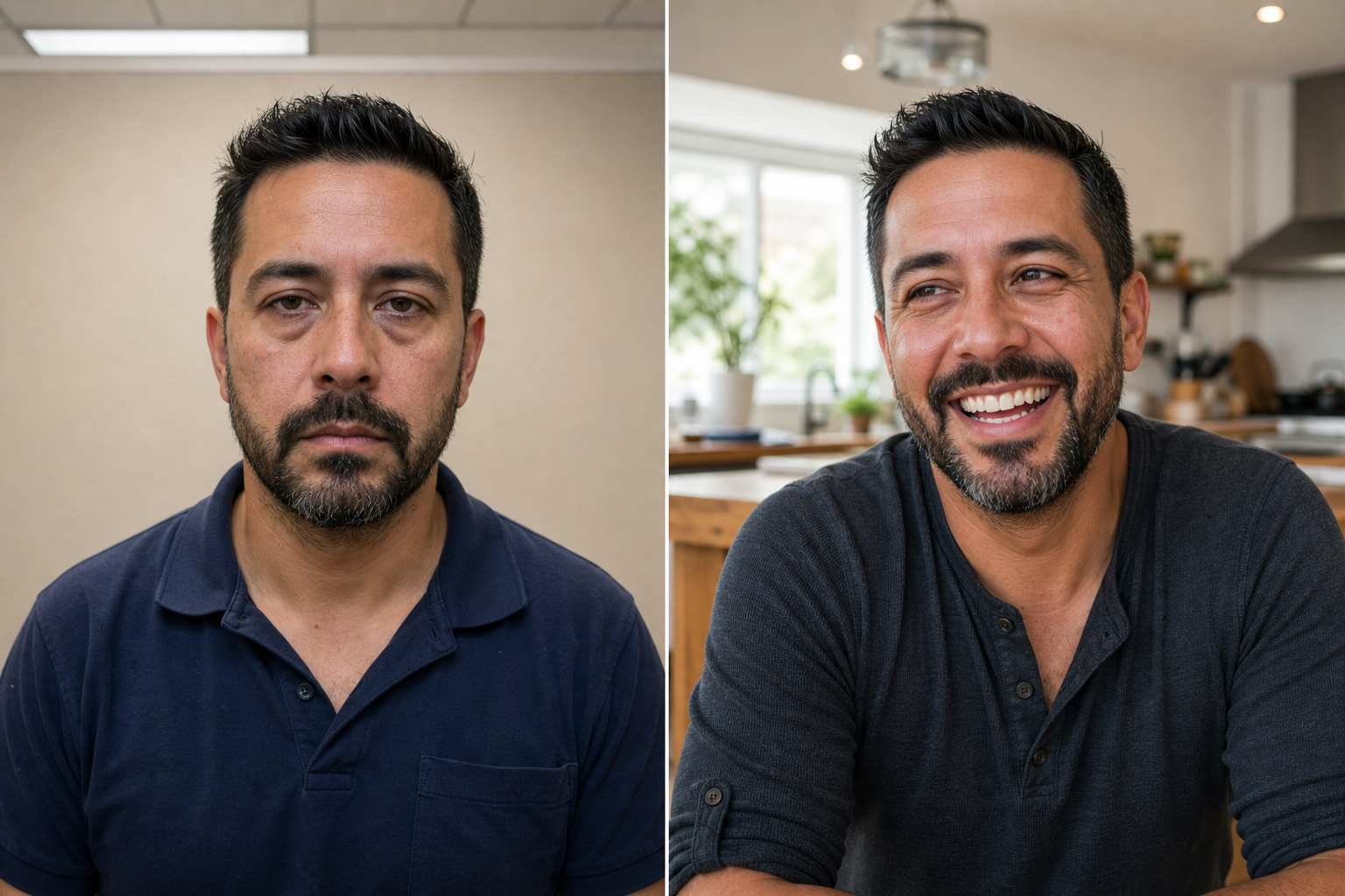 Before and after results from WellMensRX NAD+ therapy, man in his 40s